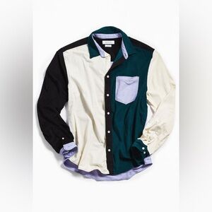 COPY - UO Long Sleeve Colorblocked Corduroy Button-Down Shirt